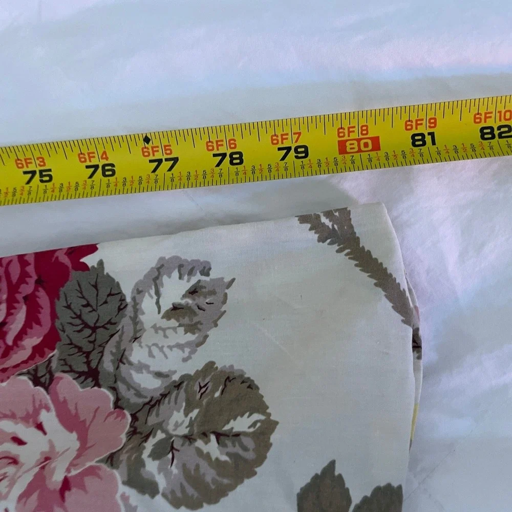 Pottery Barn Duvet Cover 2 Standard Shams Full Size Cream Cabbage Roses Stripes